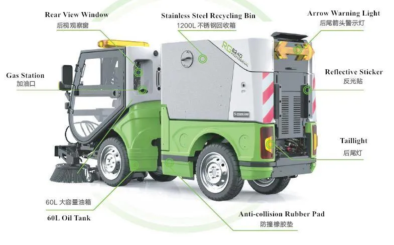 Water Tank Industrial Sweeper for Sale Electric Power Sweeper Outside Ride on Road Sweeper